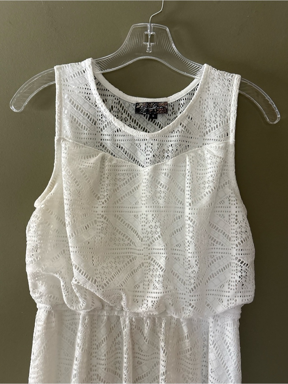 LIKE NEW J GEE WHITE SLEEVELESS LACE DRESS SIZE S - Picture 4 of 12